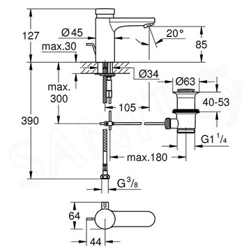 Смеситель для умывальника Grohe Eurosmart Cosmopolitan T 36318000