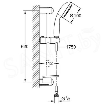 Набор смесителей Grohe Eurostyle 124416 c душевым гарнитуром