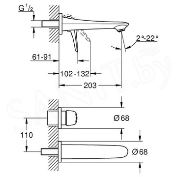 Смеситель встраиваемый Grohe Eurostyle 19571003