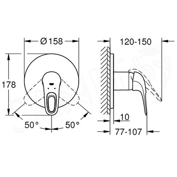 Смеситель встраиваемый Grohe Eurostyle Solid 24048LS3 (1 функция)