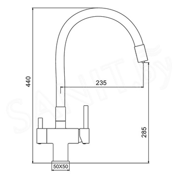 Cмеситель для кухонной мойки Gappo G4395-30 / G4395-33 / G4395-36 под фильтр