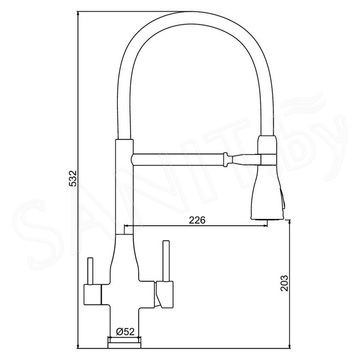 Cмеситель для кухонной мойки Gappo G4399-75 / G4399-76 под фильтр