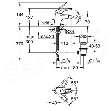 Смеситель для биде Grohe Eurostyle 33565003