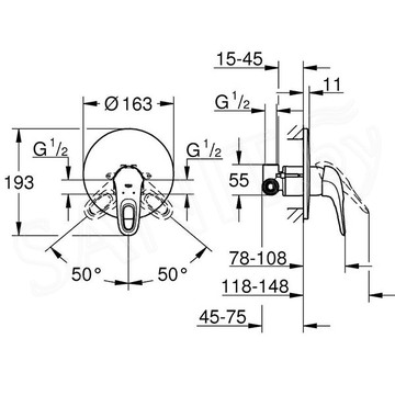 Смеситель встраиваемый Grohe Eurostyle 33635003 (1 функция)