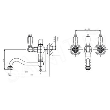 Смеситель для ванны Caprigo Adria-classic Metal Edition 03M-518-VOT