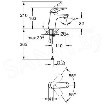 Смеситель для умывальника Grohe Eurostyle Solid 23713003