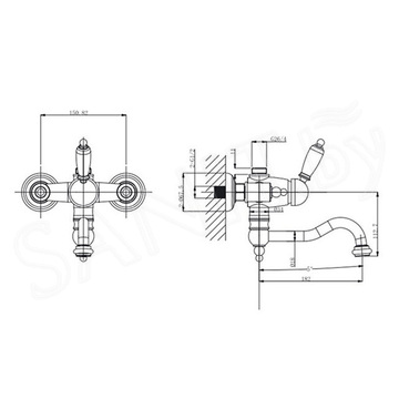 Смеситель для ванны Caprigo Adria-uno Black Edition 02B-519-VOT