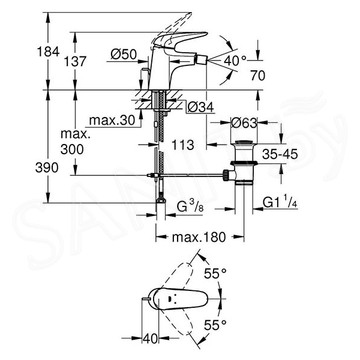 Смеситель для биде Grohe Eurostyle Solid 23720LS3