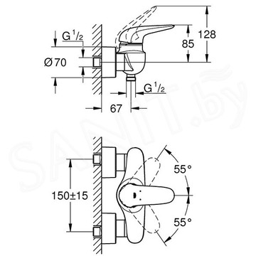 Смеситель для душа Grohe Eurostyle Solid 23722LS3