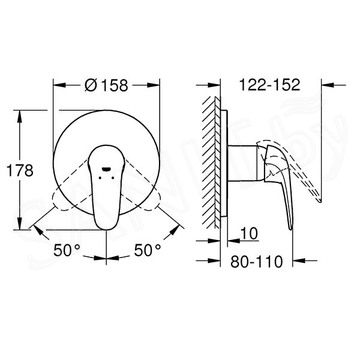 Смеситель встраиваемый Grohe Eurostyle Solid 24046003 (1 функция)