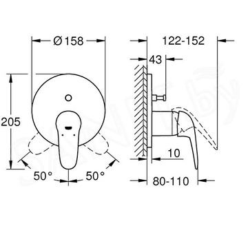 Смеситель встраиваемый Grohe Eurostyle Solid 24047003 (2 функции)