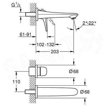 Смеситель встраиваемый Grohe Eurostyle 29097LS3