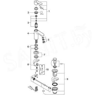 Смеситель для умывальника Grohe Eurostyle Cosmopolitan 23037002