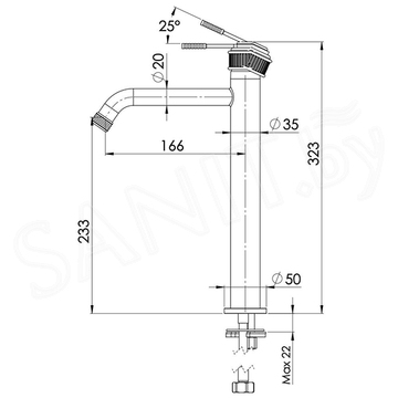 Смеситель для умывальника Remer Atelier AL11LXLXV