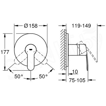 Смеситель встраиваемый Grohe Eurostyle Cosmopolitan 24051002 (1 функция)