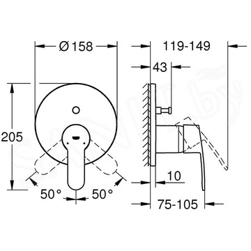 Смеситель встраиваемый Grohe Eurostyle Cosmopolitan 24052002 (2 функции)