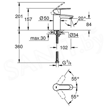 Смеситель для умывальника Grohe Eurostyle Cosmopolitan 3246820E