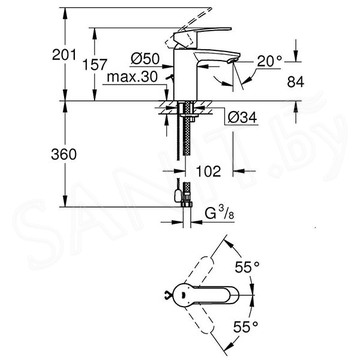 Смеситель для умывальника Grohe Eurostyle Cosmopolitan 3355720E