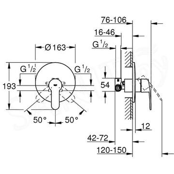 Смеситель встраиваемый Grohe Eurostyle Cosmopolitan 33635002 (1 функция)