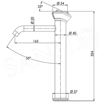 Смеситель для умывальника Remer Element ET11LXL