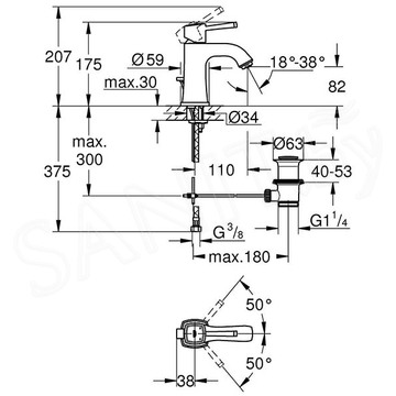 Смеситель для умывальника Grohe Grandera 23303IG0