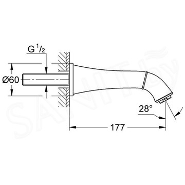 Излив для ванны Grohe Grandera 13341IG0