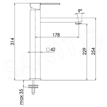 Смеситель для умывальника Remer Qubika Q10L