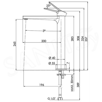 Смеситель для умывальника Remer Slash SL11L