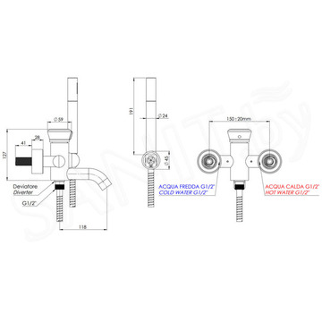 Смеситель для ванны Remer Element ET02