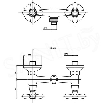 Смеситель для душа Caprigo Bristol 21-015-crm