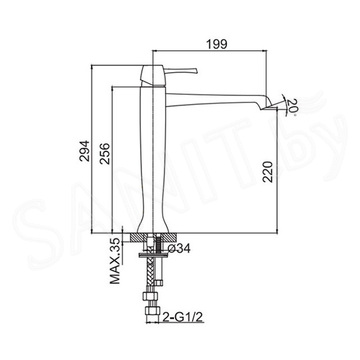 Смеситель для умывальника Caprigo Diamante 50-023-CRM