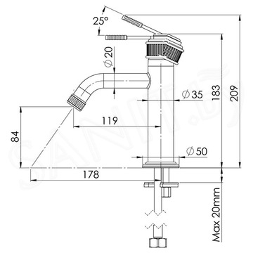 Смеситель для умывальника Remer Atelier AL12