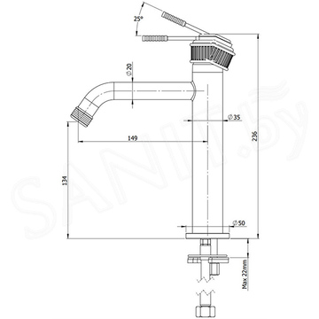 Смеситель для умывальника Remer Atelier AL12A