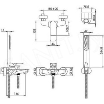 Смеситель для ванны Remer Infinity I02BO