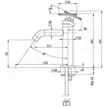 Смеситель для умывальника Remer Chrono CH12CFP / CH12NO