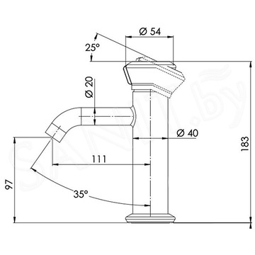 Смеситель для умывальника Remer Element ET12RP