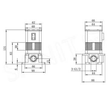 Смеситель встраиваемый Caprigo Adria-uno 02-550-CRM (1 функция)