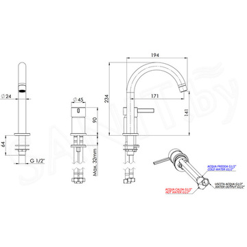 Смеситель для умывальника Remer Metrica MC57
