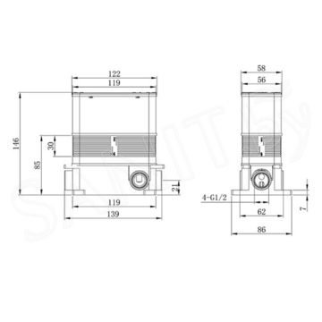 Смеситель встраиваемый Caprigo Adria-uno 02-551-CRM (2 функции)