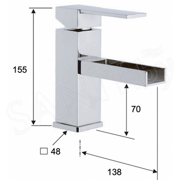 Смеситель для умывальника Remer Qubika Cascata QC11