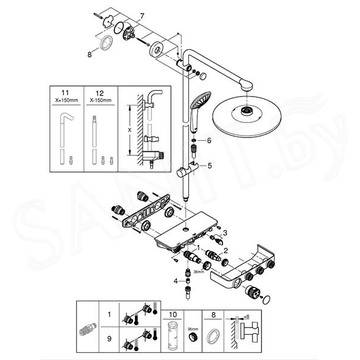 Душевая стойка Grohe Euphoria SmartControl System 310 Duo 26507GL0 / 26507GN0 с термостатом