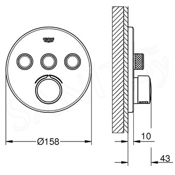 Смеситель встраиваемый Grohe SmartControl 29146000 (3 функции)