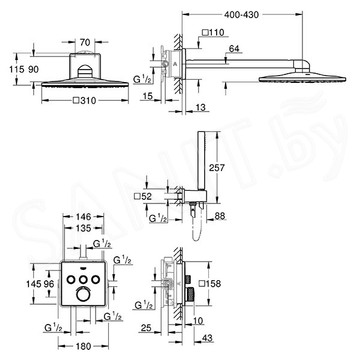 Душевая система скрытого монтажа Grohe SmartControl 34712000