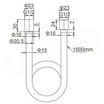 Душевой шланг Caprigo 98-515-BRG