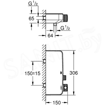 Смеситель для душа Grohe Grohtherm SmartControl 34721000 термостатический