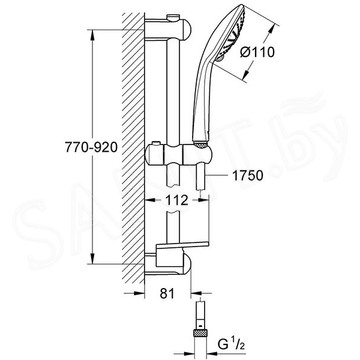 Смеситель для душа Grohe Grohtherm SmartControl 34721000 термостатический