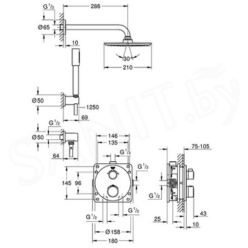 Душевая система скрытого монтажа Grohe Grohtherm 34732000