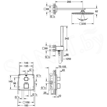 Душевая система скрытого монтажа Grohe Grohtherm Cube 34741000