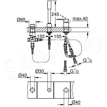 Смеситель на борт ванны Grohe Lineare 19965001