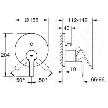 Смеситель встраиваемый Grohe Lineare 24064001 / 24064DC1 (2 функции)